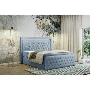 CESAR Kárpitozott ágy  140x200 cm Világos kék