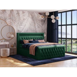 CESAR Kárpitozott ágy  140x200 cm Zöld