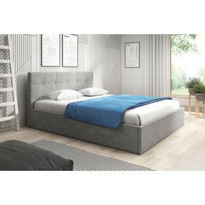 Čalouněná postel LAURA rozměr 160x200 cm Tmavě šedá
