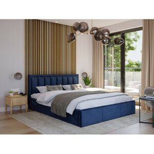 Kárpitozott ágy MOON mérete 120x200 cm Sötét kék