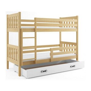 Gyermek emeletes ágy CARINO tárolóhellyel 80x160 cm - fenyő Fehér