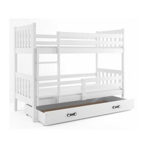 Gyermek emeletes ágy CARINO tárolóhellyel 80x160 cm - fehér Fehér