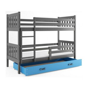 Gyermek emeletes ágy CARINO tárolóhellyel 80x190 cm - grafit Kék