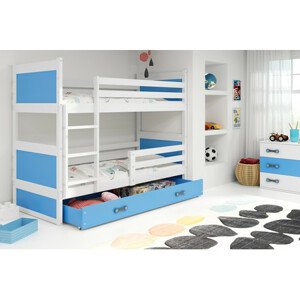 Gyerek emeletes ágy RICO 160x80 cm Kék Fehér