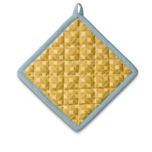 Kela SVEA négyzet alakú edényalátét, 100% pamut,sárga-kék