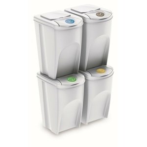 Sortibox szelektív hulladékgyűjtő 35 L , 4 db, fehér